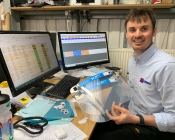 Chris Sanders busy organising all of the orders and logistics, as quality control on the PPE. #withlovex
