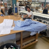 Cedric Bontemps digitising the final details for NHS scrubs. These designs are free for anyone who wants to help the cause. #withlovex
